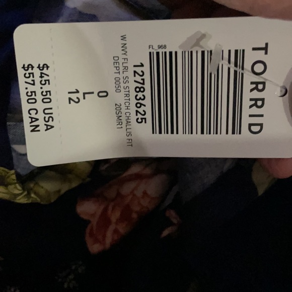 Torrid Navy Floral flare shirt - Picture 6 of 6